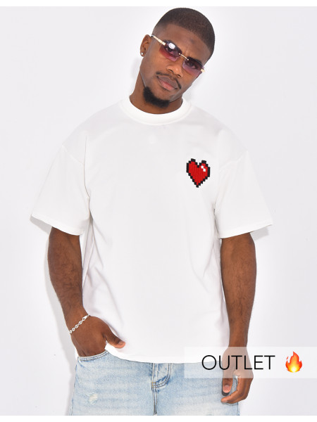 T-shirt avec coeur brodé