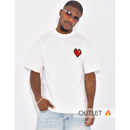 T-shirt avec coeur brodé