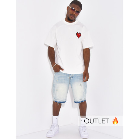 T-shirt avec coeur brodé