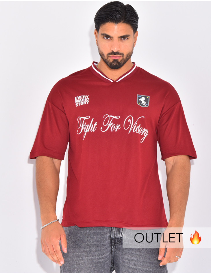 T-shirt nid d'abeille "Fight for victory"