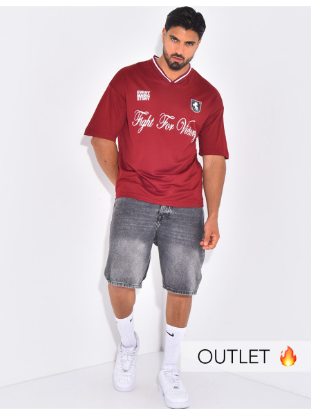 T-shirt nid d'abeille "Fight for victory"