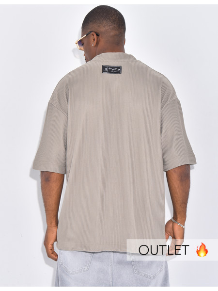 T-shirt côtelé oversize "91"