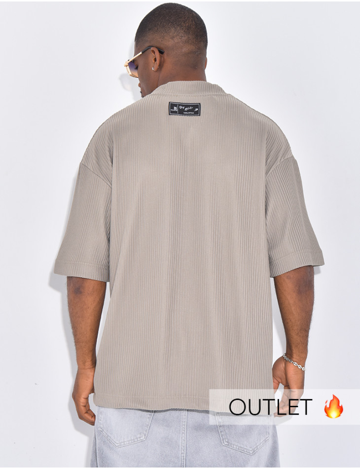 T-shirt côtelé oversize "91"