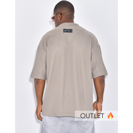 T-shirt côtelé oversize "91"
