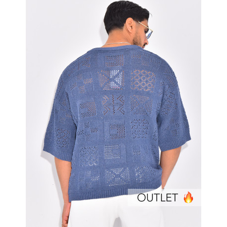 T-shirt ajouré à cordons