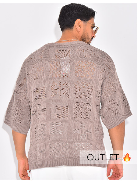 T-shirt ajouré à cordons