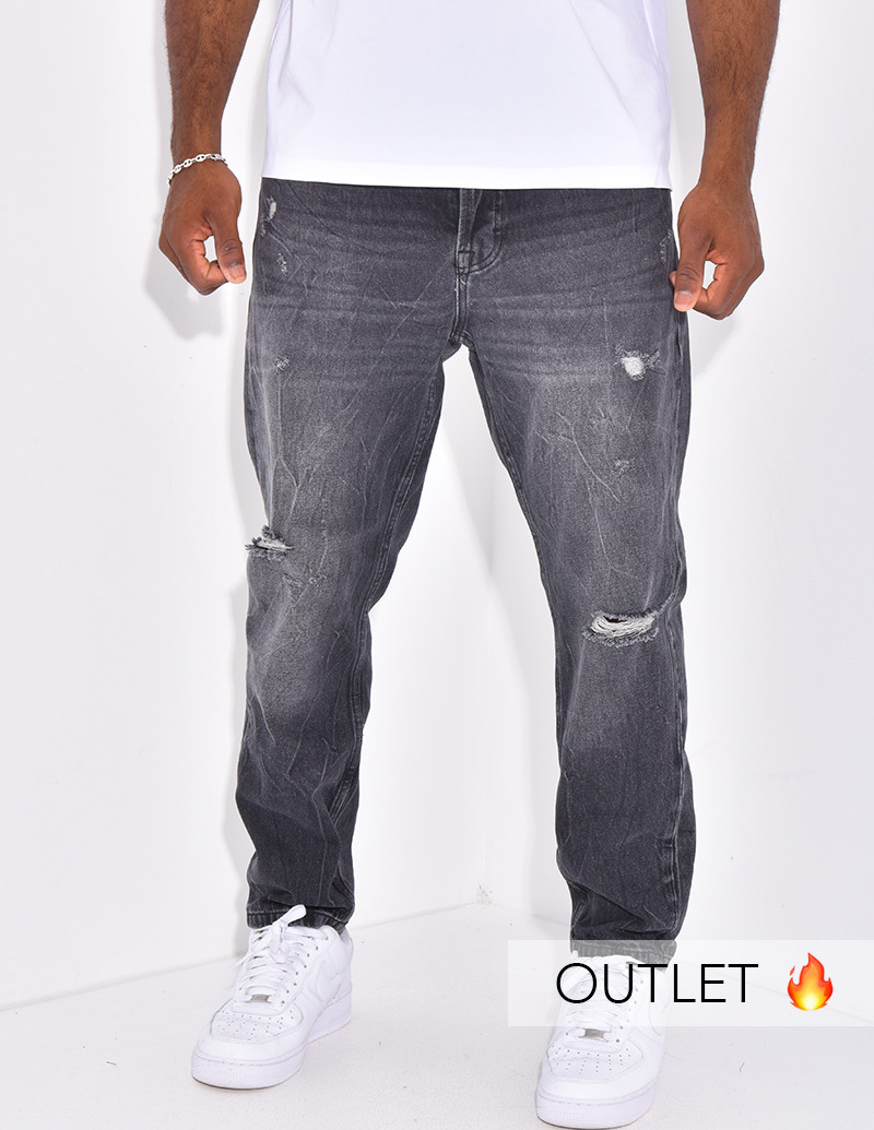 Stretch-Jeans mit regulärer...