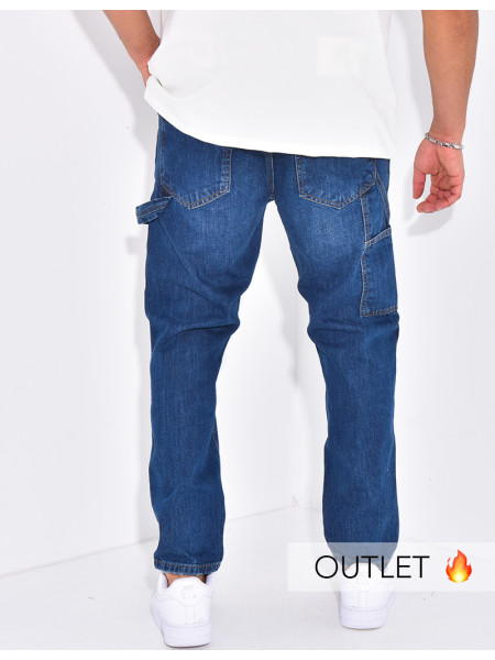 Jeans destroy à empiècements contrastants