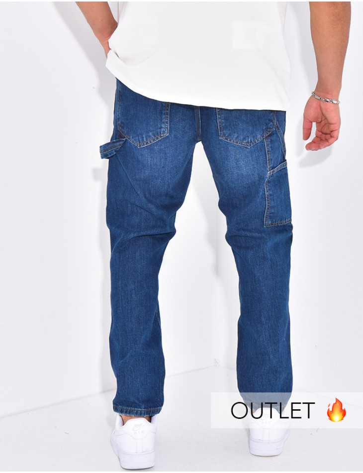 Jeans destroy à empiècements contrastants