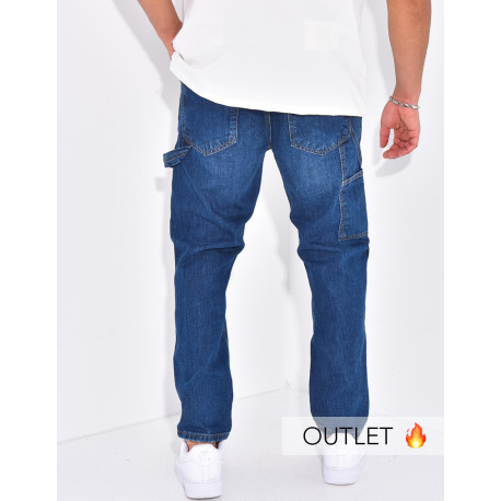 Jeans destroy à empiècements contrastants