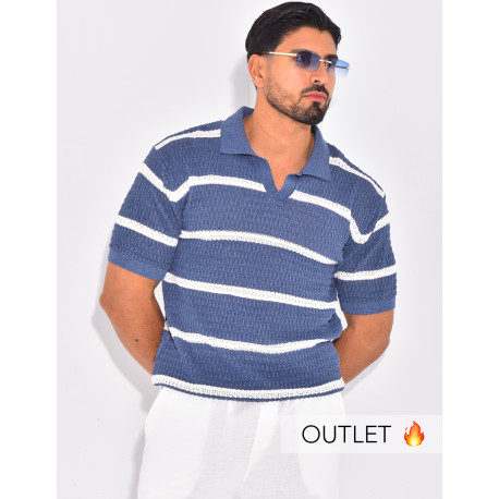 Polo ajouré à rayures