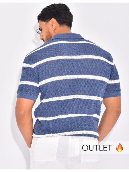 Polo ajouré à rayures