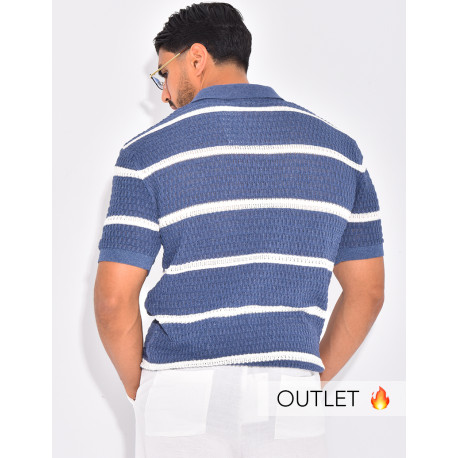 Polo ajouré à rayures