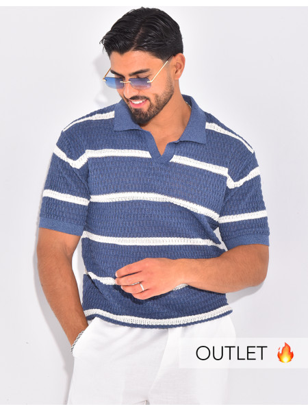 Polo ajouré à rayures