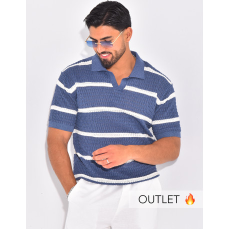 Polo ajouré à rayures