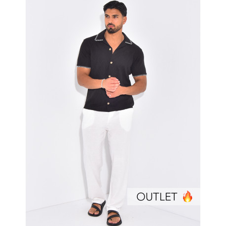 Chemise à coutures contrastantes