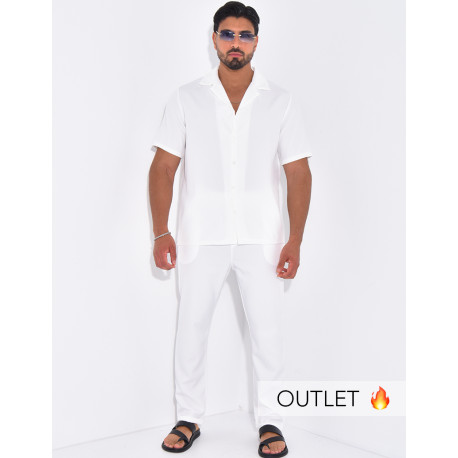 Ensemble uni pantalon et chemise manches courtes