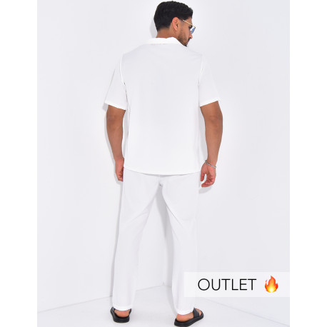 Ensemble uni pantalon et chemise manches courtes