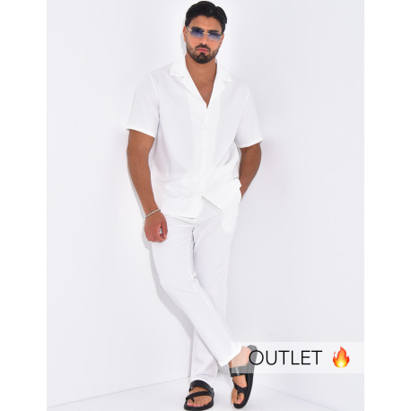 Ensemble uni pantalon et chemise manches courtes
