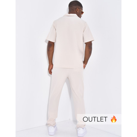 Ensemble uni pantalon et chemise manches courtes