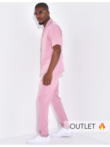 Ensemble uni pantalon et chemise manches courtes