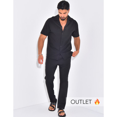 Ensemble uni pantalon et chemise manches courtes