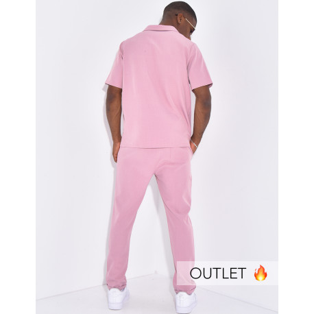 Ensemble uni pantalon et chemise manches courtes
