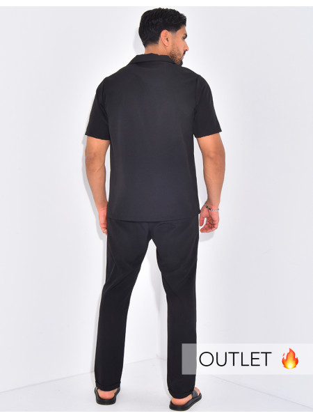 Ensemble uni pantalon et chemise manches courtes
