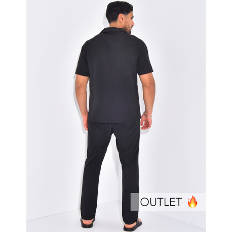 Ensemble uni pantalon et chemise manches courtes