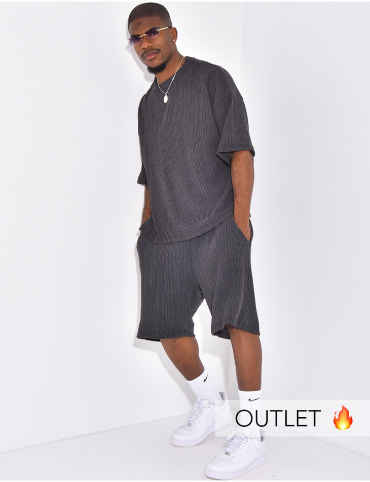 Ensemble texturé short et t-shirt