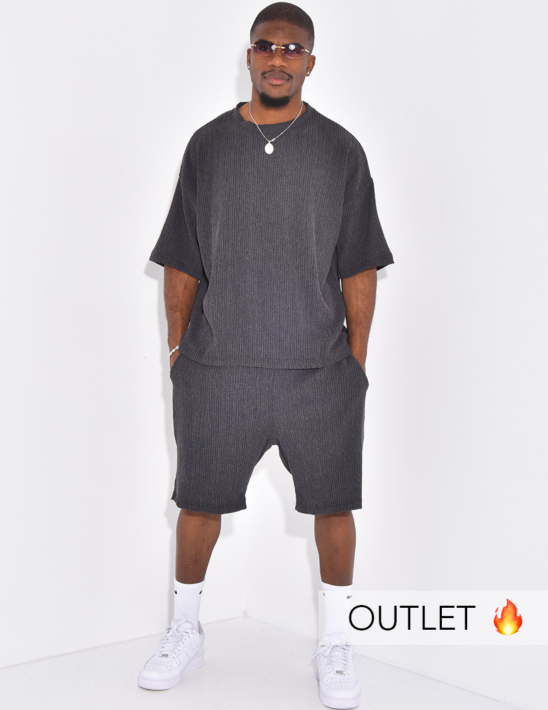 Ensemble texturé short et...