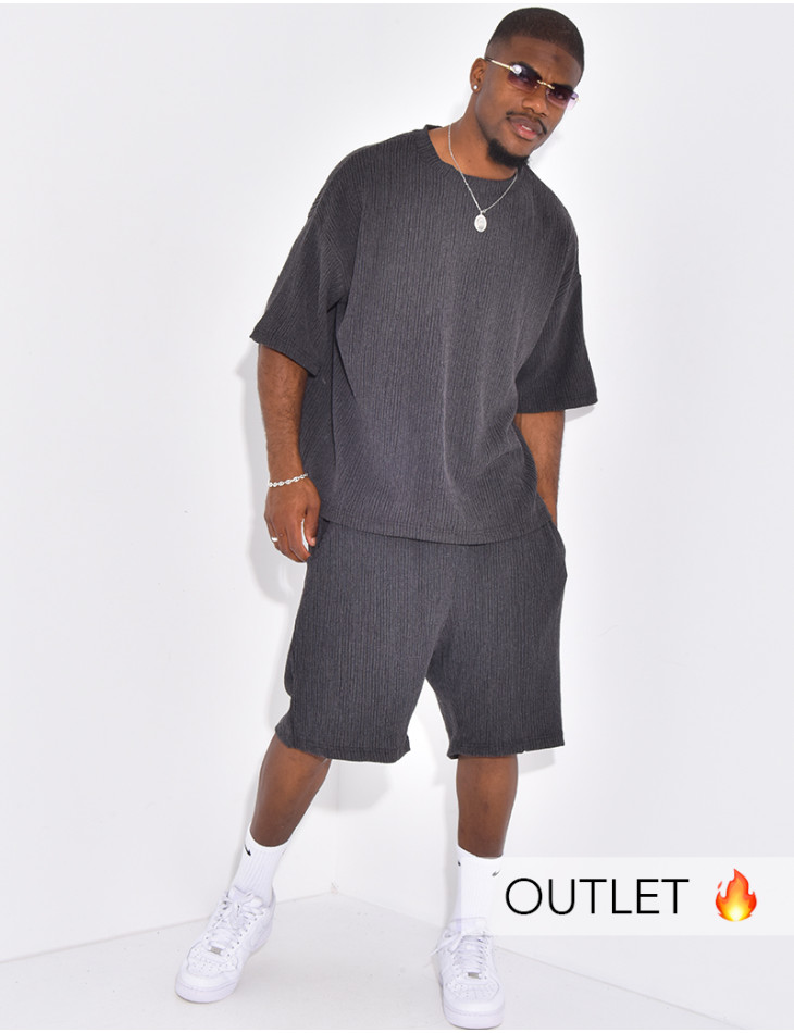 Ensemble texturé short et t-shirt