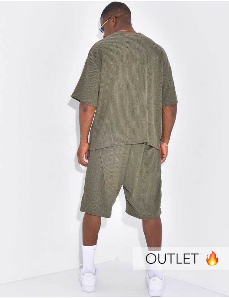 Ensemble texturé short et t-shirt