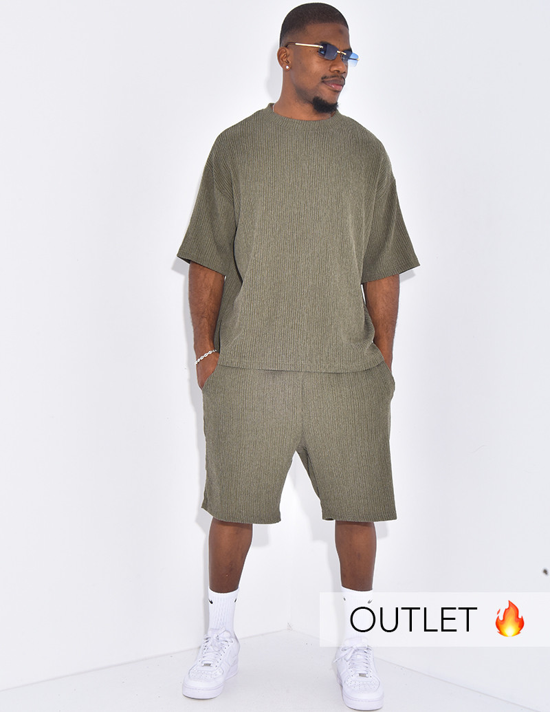 Ensemble texturé short et...