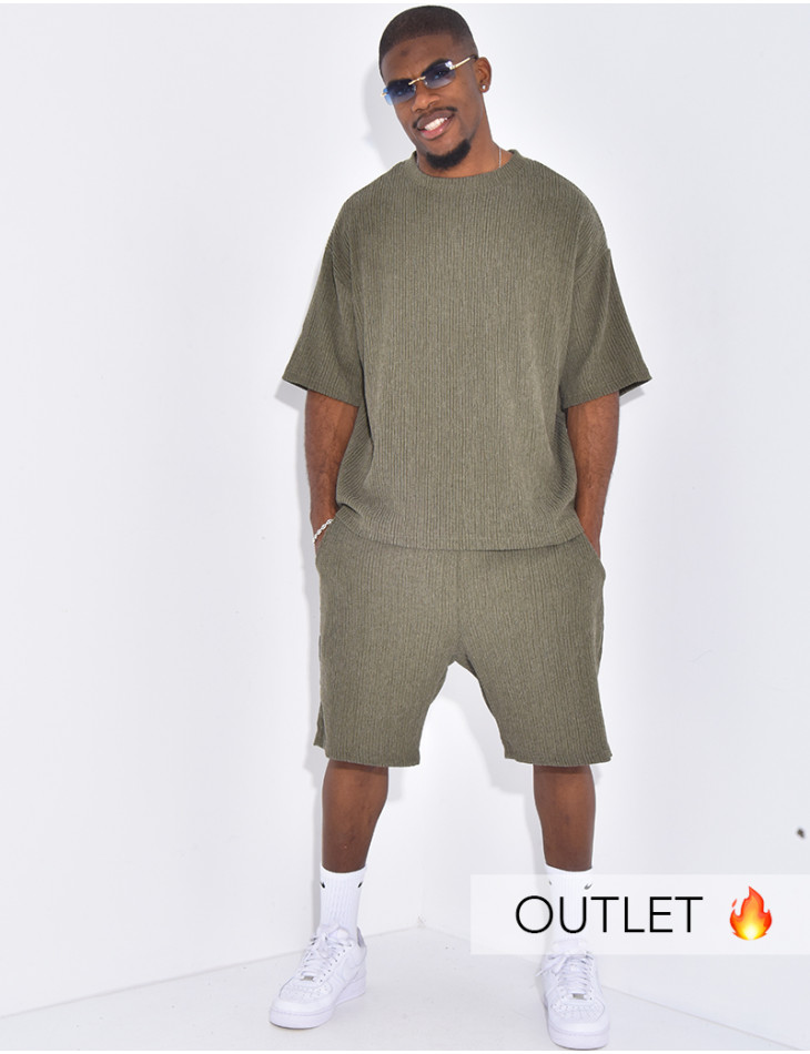 Ensemble texturé short et t-shirt