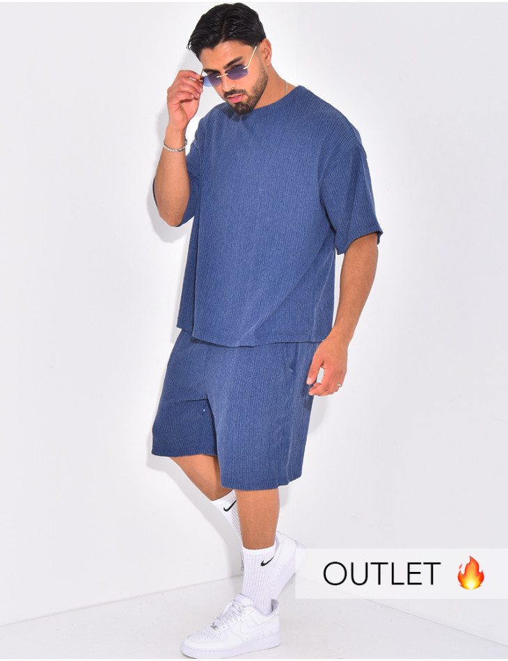 Ensemble texturé short et t-shirt