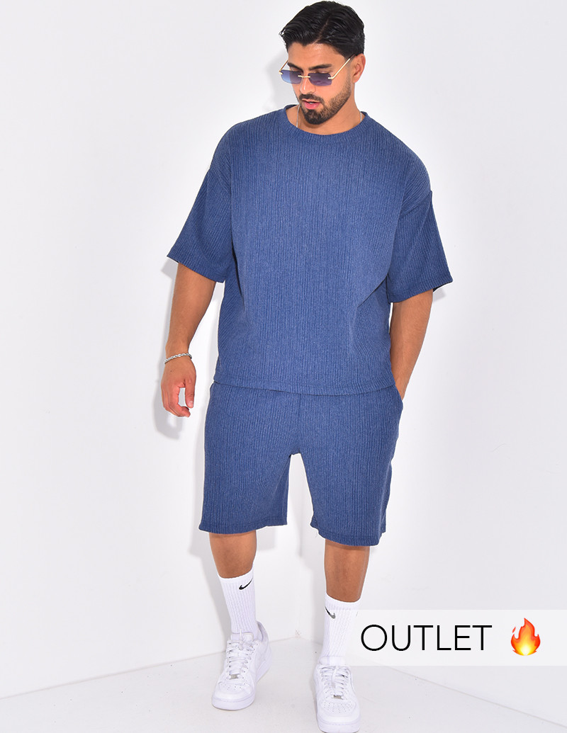 Ensemble texturé short et...
