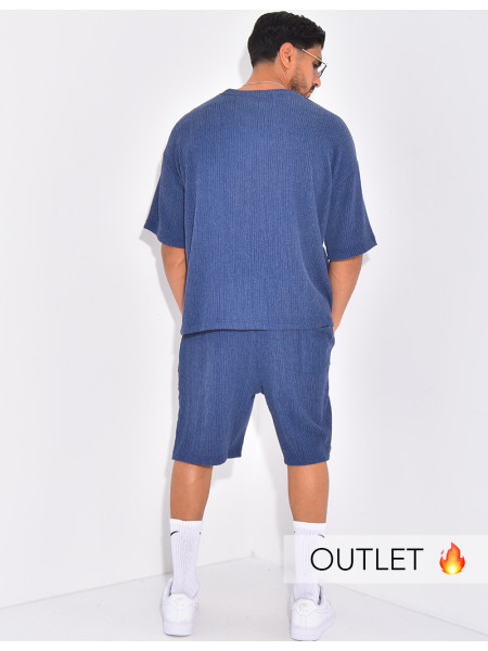 Ensemble texturé short et t-shirt