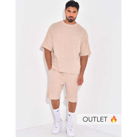 Ensemble texturé short et t-shirt