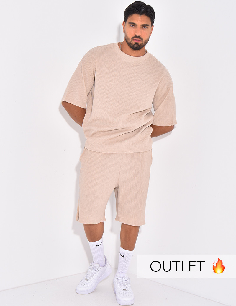 Ensemble texturé short et...