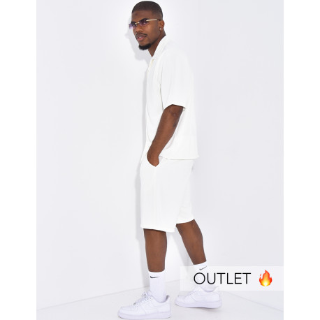 Ensemble texturé short et chemise manches courtes