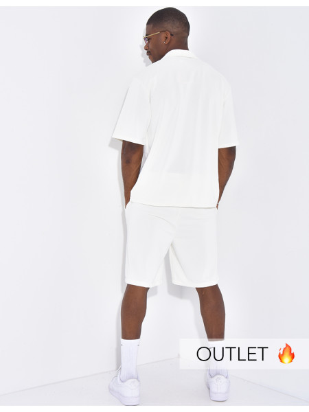 Ensemble texturé short et chemise manches courtes