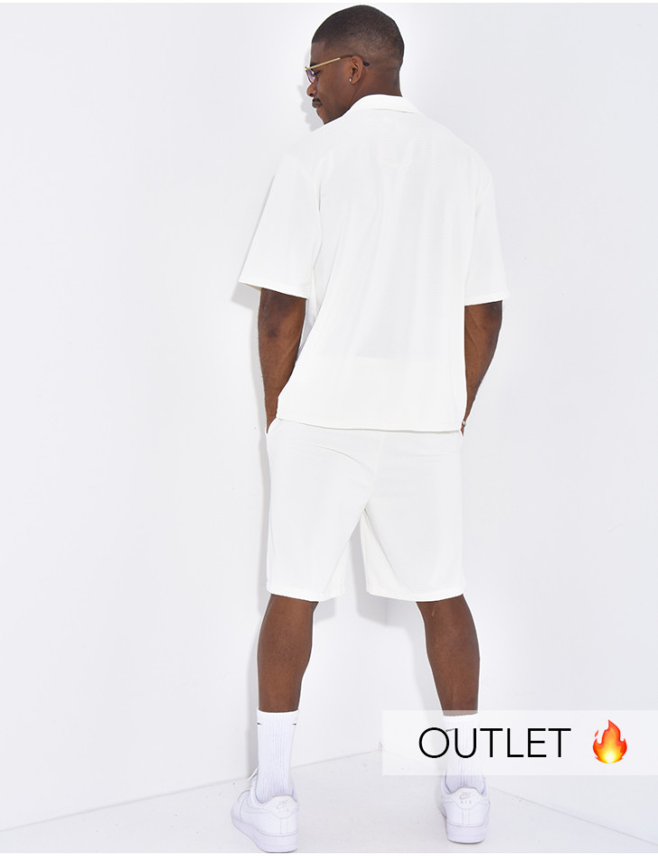 Ensemble texturé short et chemise manches courtes