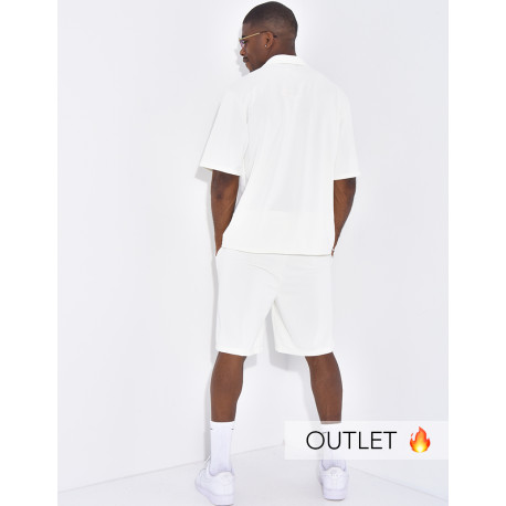 Ensemble texturé short et chemise manches courtes