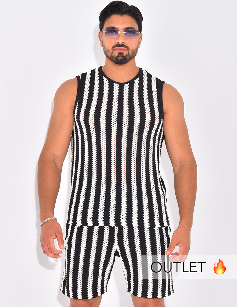 Ensemble ajouré short et...