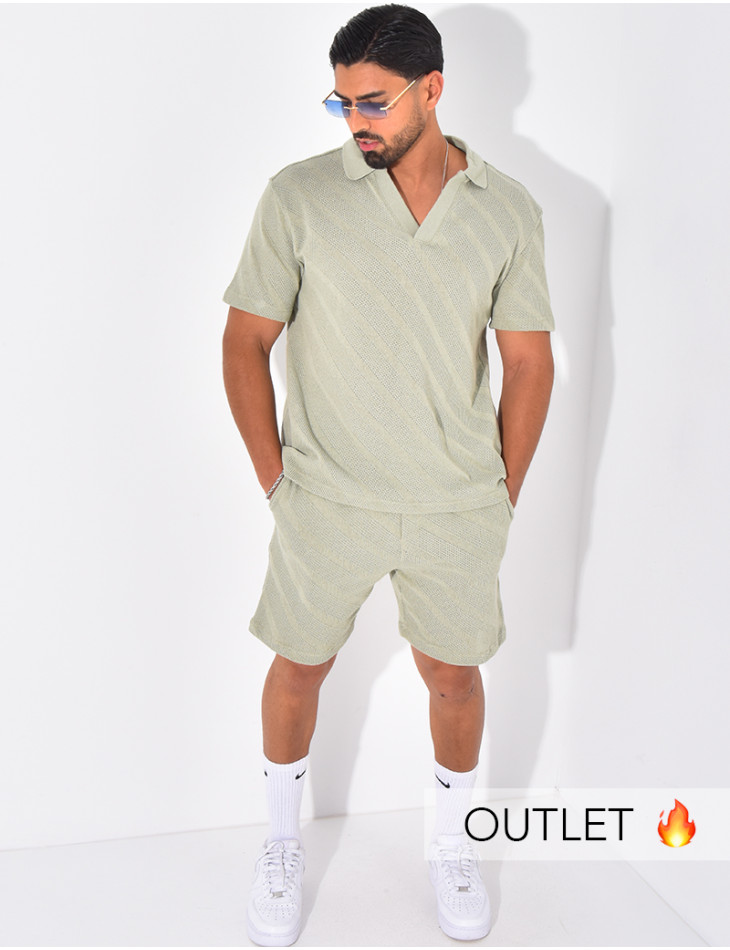 Ensemble ajouré short et polo