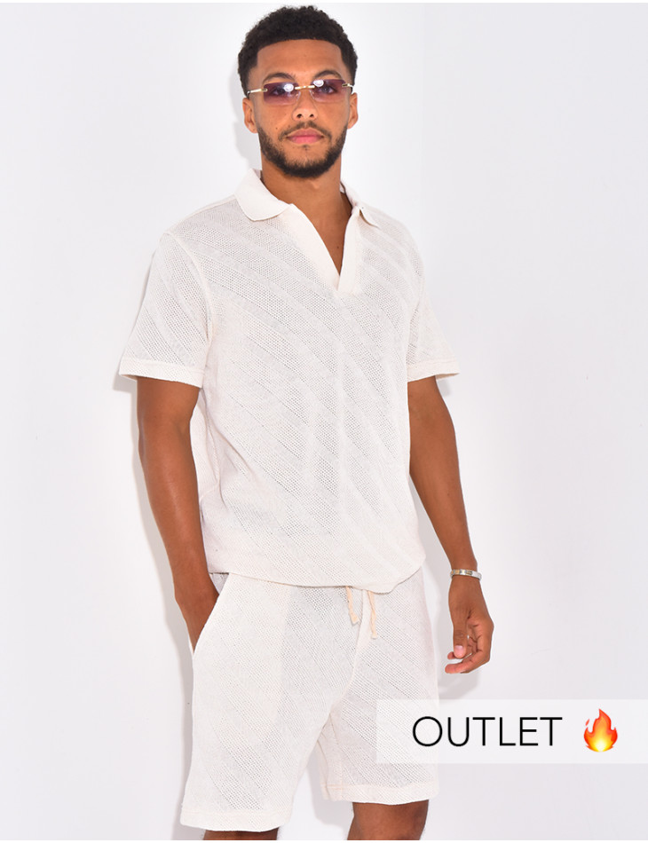 Ensemble ajouré short et polo