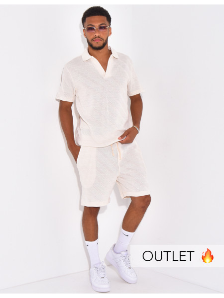 Set aus Polo-Shirt und Shorts mit kurzen Ärmeln.