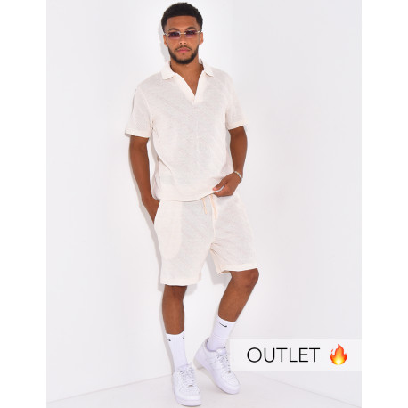 Set aus Polo-Shirt und Shorts mit kurzen Ärmeln.
