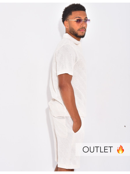 Set aus Polo-Shirt und Shorts mit kurzen Ärmeln.